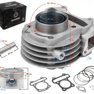 Cylinder do skutera 80cc 139QMB 4T, z wylotem na czujnik temperatury Zamów teraz
